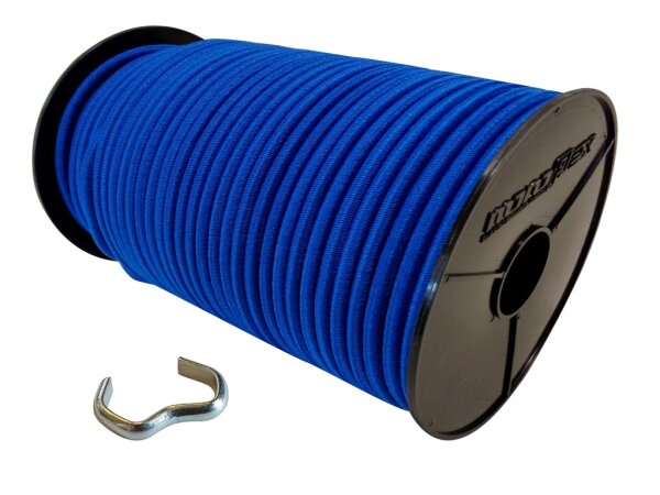 Expanderseil mit PE Mantel in Blau + Seilklemmen 6mm 10m 10 Stück
